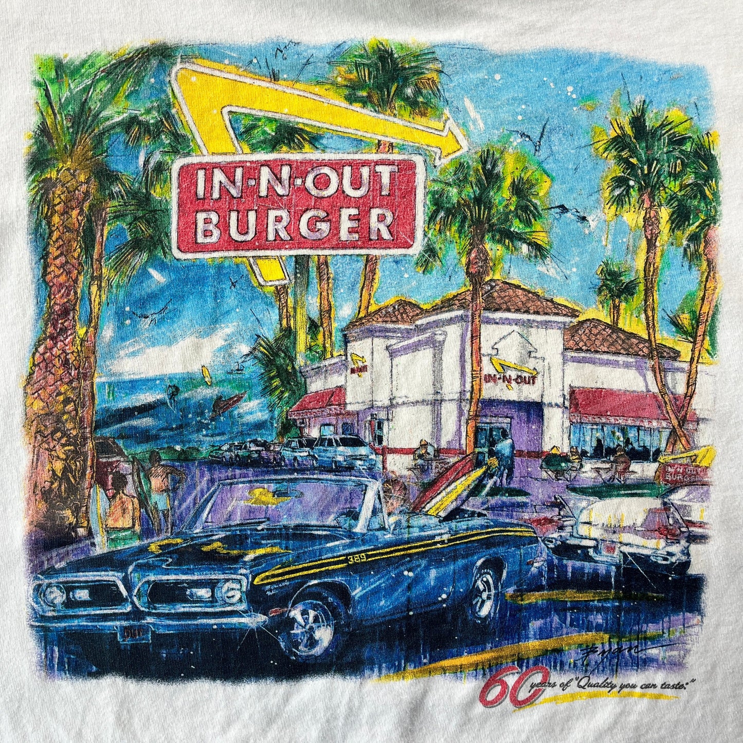 In N Out Burger Beefy Hanes T Shirt L