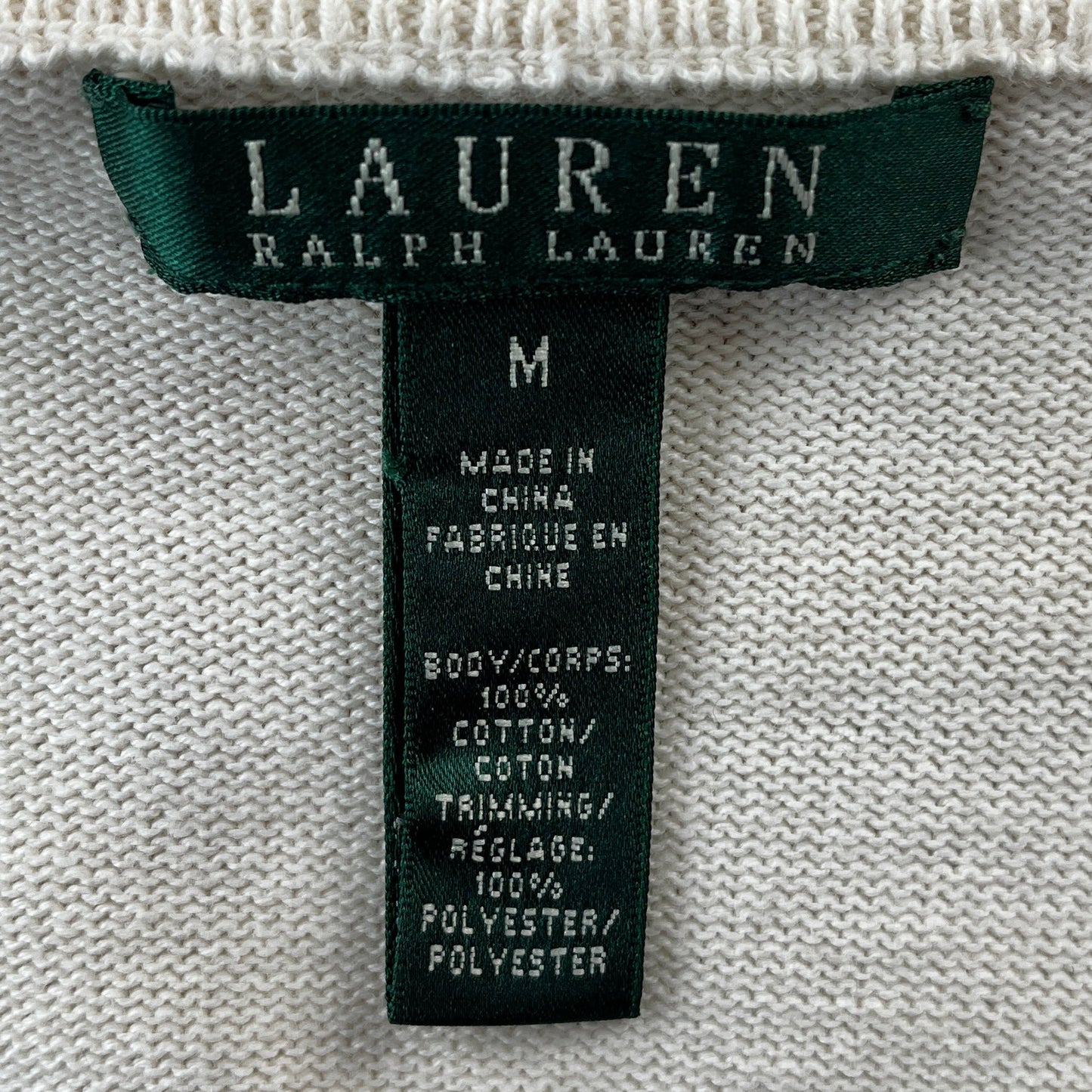 Lauren Ralph Lauren Quarter Button Sweater M