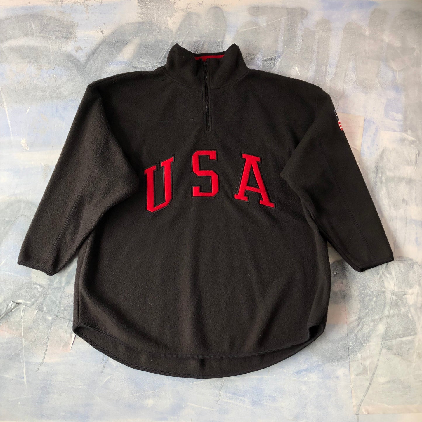 USA Quarter Zip Fleece Sweatshirt