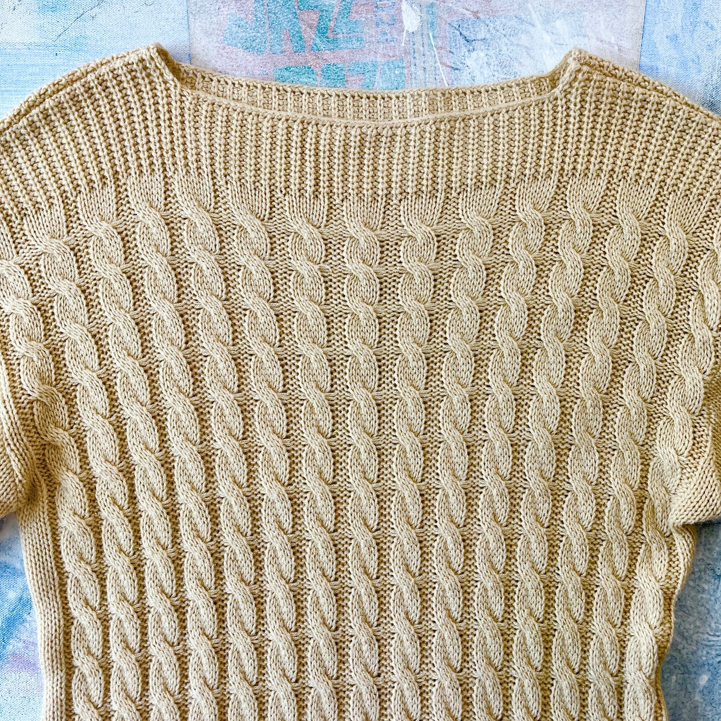 Waffle Knit Crewneck Sweater