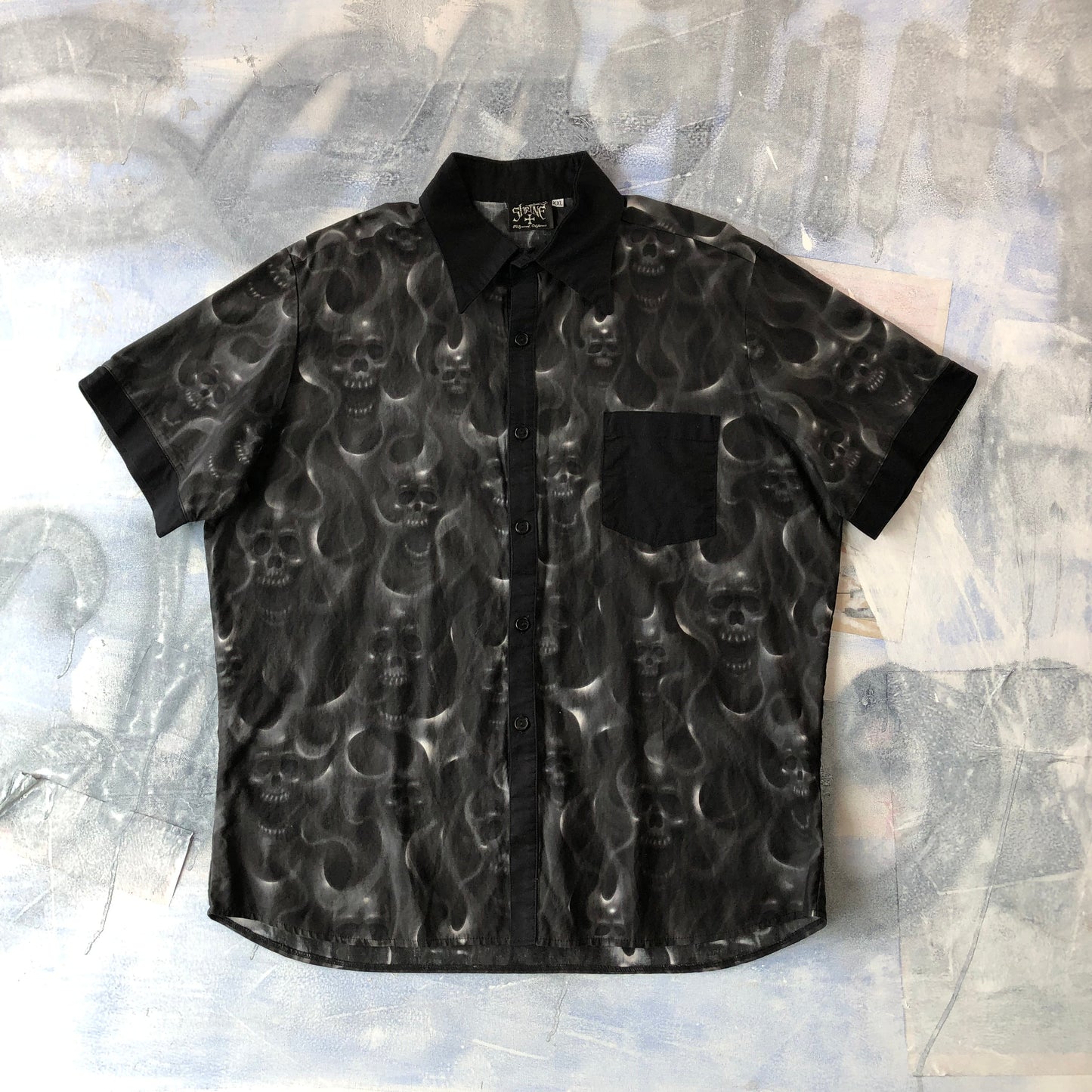 Shrine Skull Button Shirt XXL