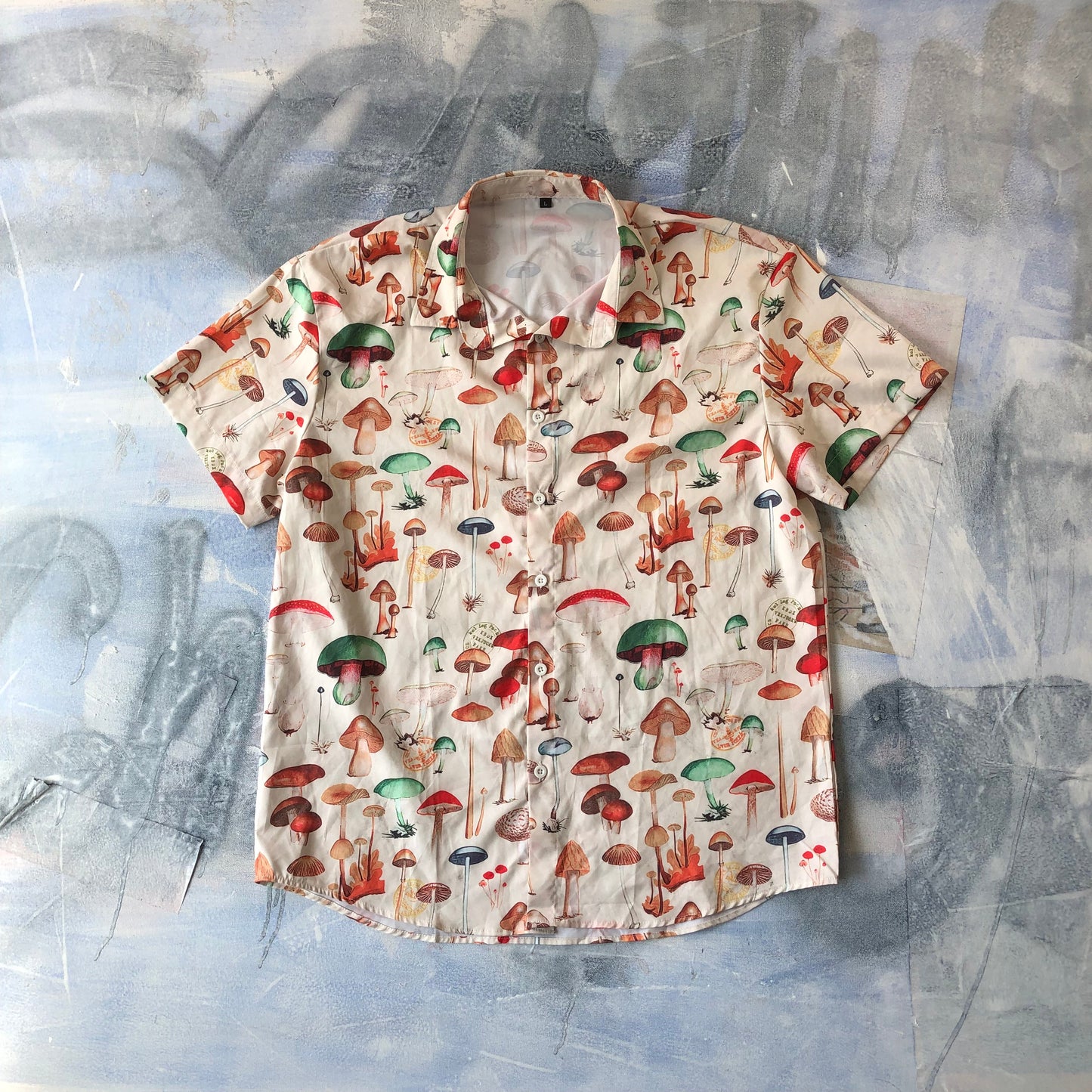 Mushrooms Button Shirt L