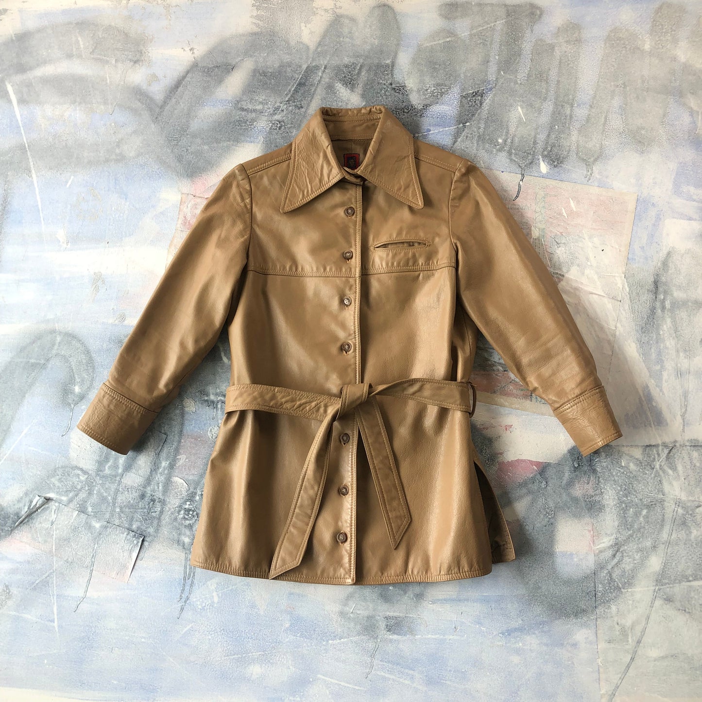 Anne Klein Leather Button & Belt Jacket 6