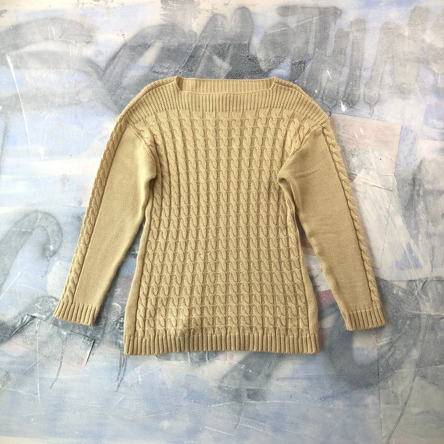 Waffle Knit Crewneck Sweater