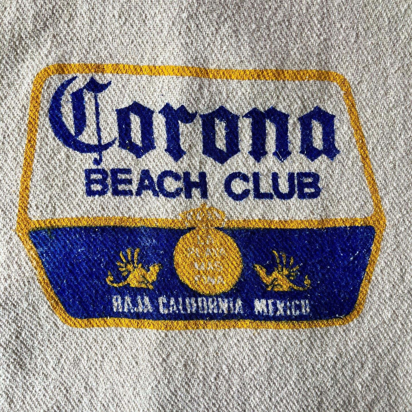 Corona Beach Club Baja California Burlap Hoodie Sweatshirt L