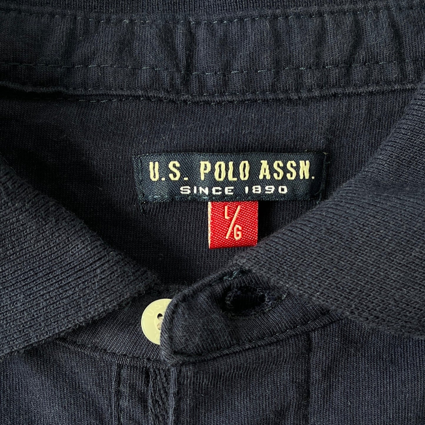 US Polo Assassin Panama Button Shirt Short Sleeve L