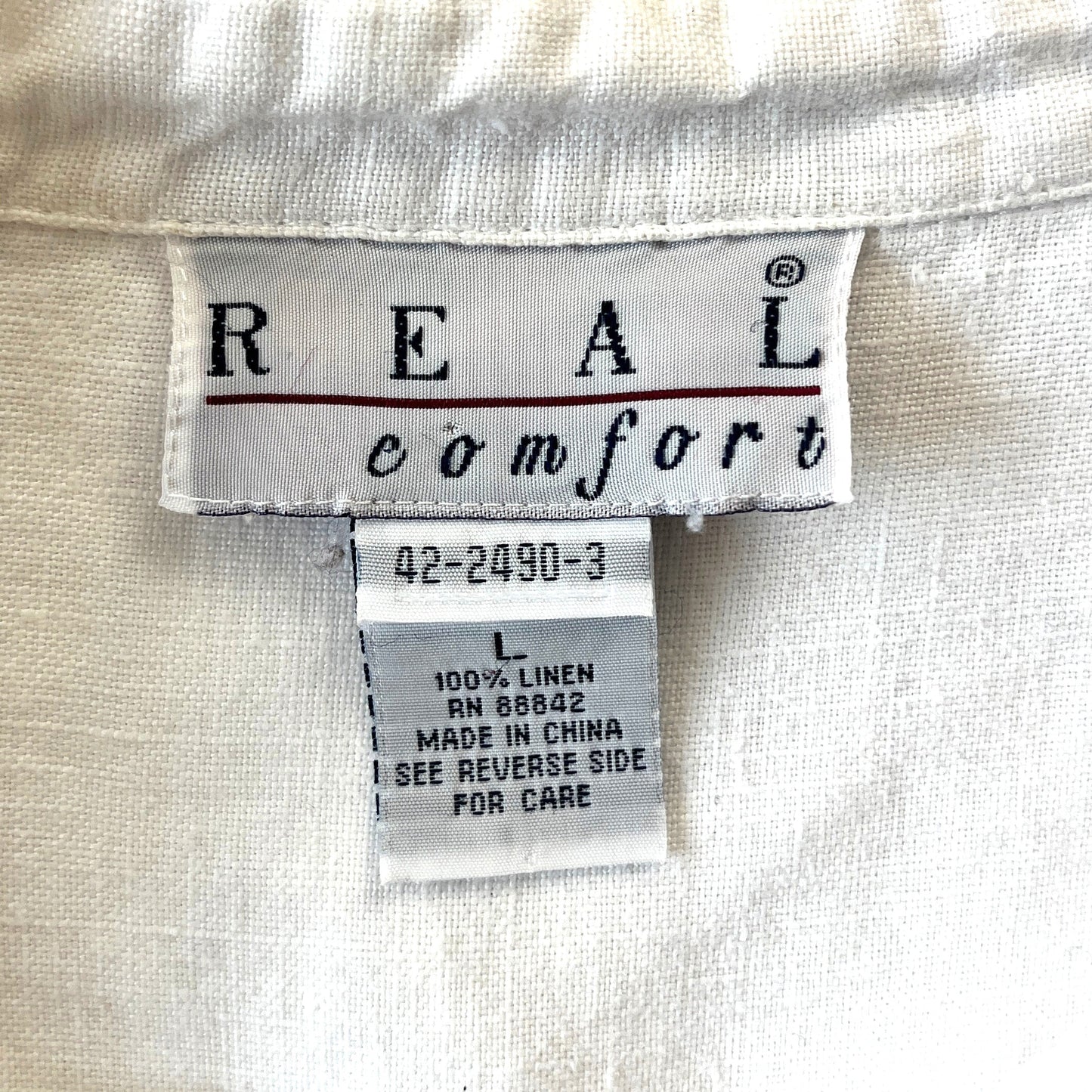 Real Comfort Linen Shirt Long Sleeve L